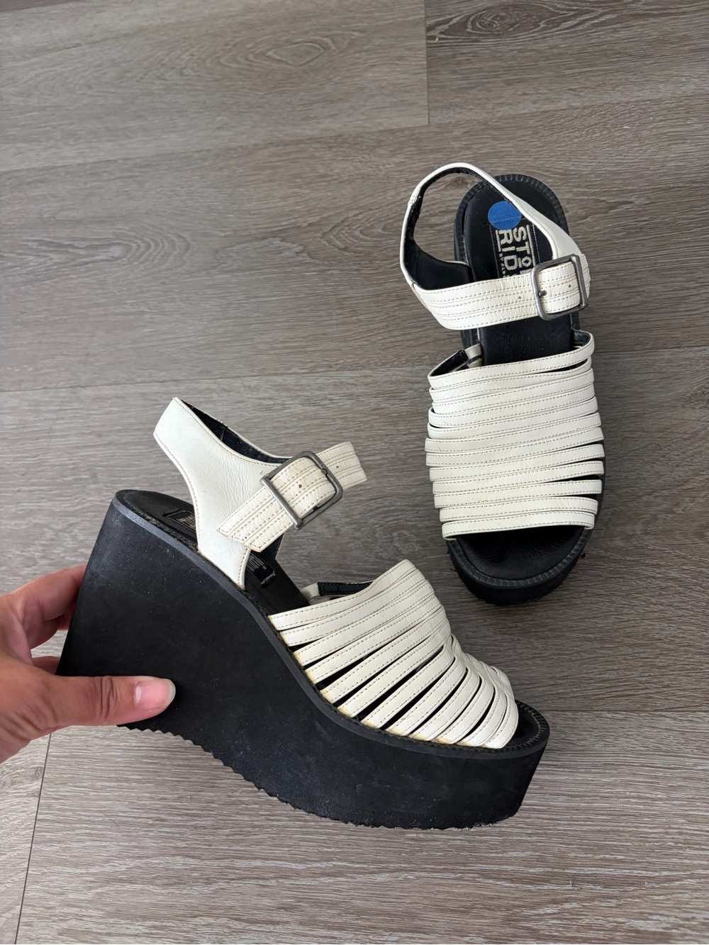 Vintage y2k platform‎ chunky Strappy Wedge Sandals